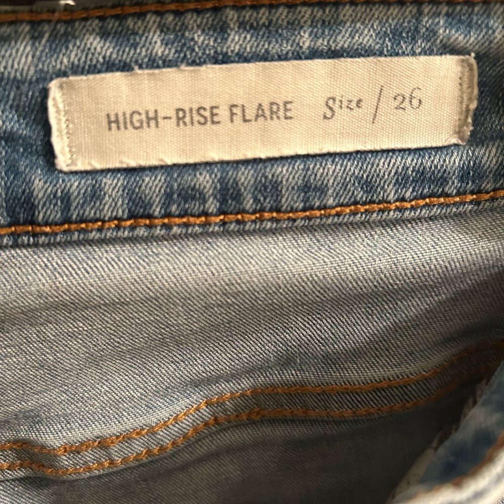 Pilcro Light Blue High-Rise Flare Jeans Size 26 Button Fly - Picture 5 of 5